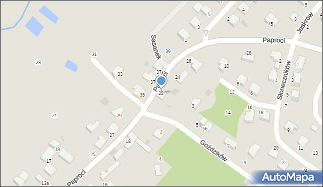 Koszalin, Paproci, 22, mapa Koszalina