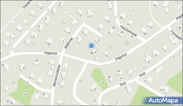 Koszalin, Paproci, 49, mapa Koszalina