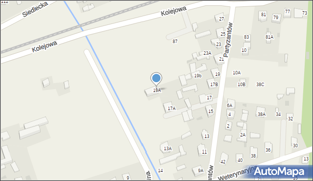 Kotuń, Partyzantów, 19A, mapa Kotuń
