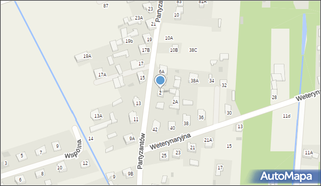 Kotuń, Partyzantów, 2, mapa Kotuń