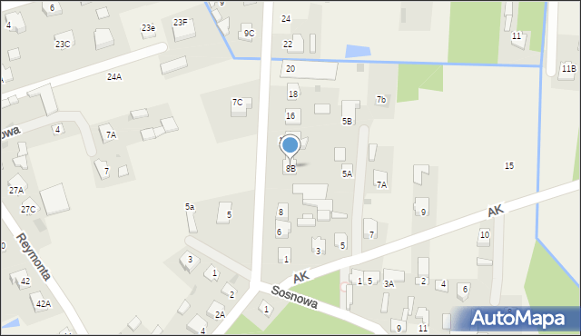 Kotuń, Partyzantów, 8B, mapa Kotuń