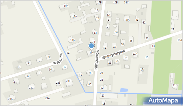 Kotuń, Partyzantów, 9A, mapa Kotuń