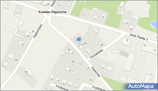 Kowala-Stępocina, Parkowa, 3, mapa Kowala-Stępocina