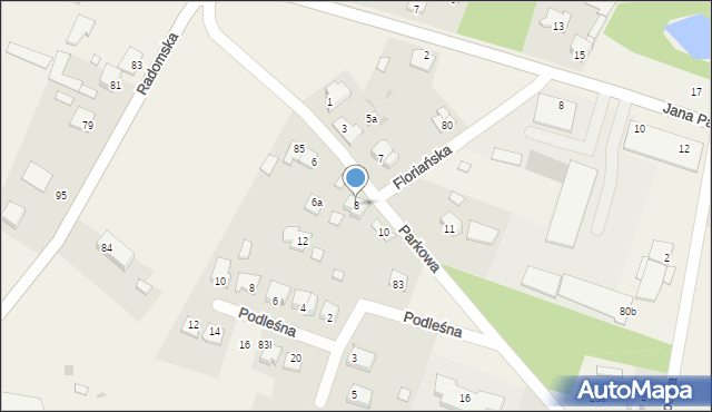 Kowala-Stępocina, Parkowa, 8, mapa Kowala-Stępocina