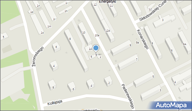 Kozienice, Paderewskiego Ignacego Jana, 3, mapa Kozienice