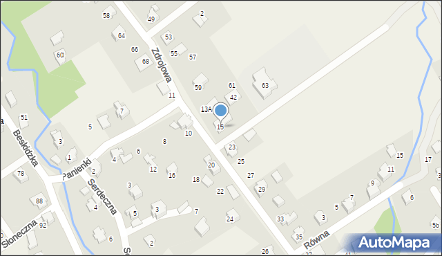 Kozy, Panienki, 15, mapa Kozy
