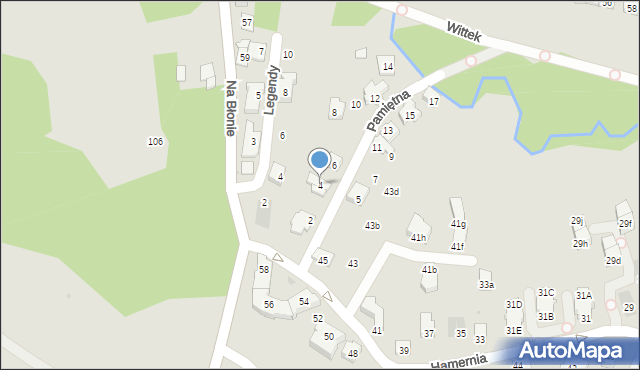 Kraków, Pamiętna, 4, mapa Krakowa