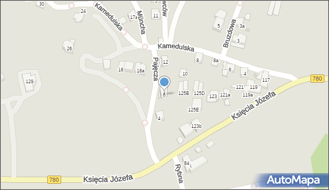 Kraków, Pajęcza, 6, mapa Krakowa