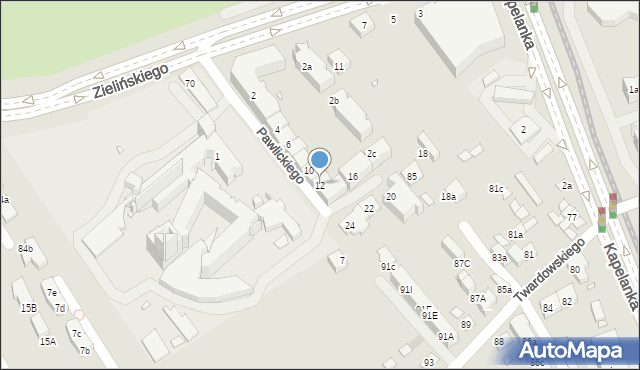 Kraków, Pawlickiego Stefana, ks., 12, mapa Krakowa