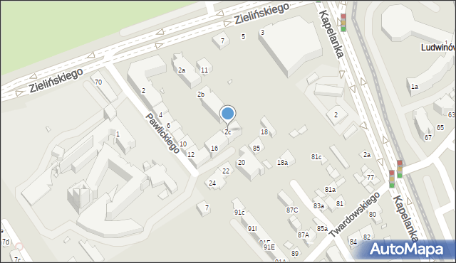 Kraków, Pawlickiego Stefana, ks., 2c, mapa Krakowa