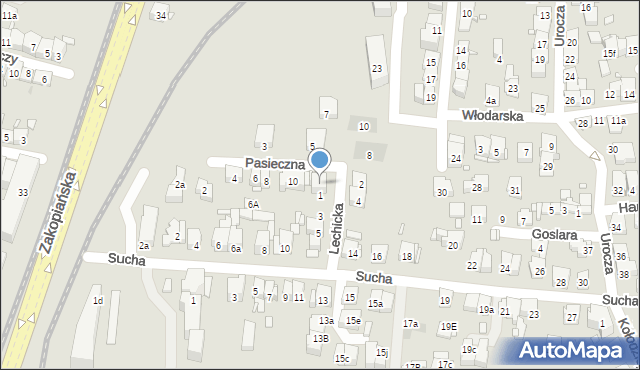 Kraków, Pasieczna, 12, mapa Krakowa