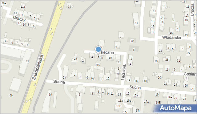 Kraków, Pasieczna, 6, mapa Krakowa