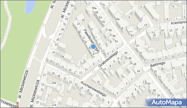 Kraków, Pawlikowskiego Tadeusza, 4, mapa Krakowa