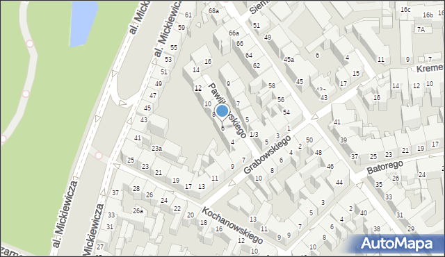 Kraków, Pawlikowskiego Tadeusza, 6, mapa Krakowa