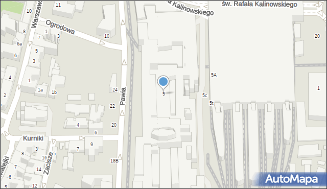 Kraków, Pawia, 5, mapa Krakowa