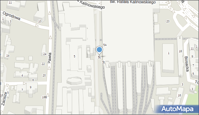 Kraków, Pawia, 5c, mapa Krakowa
