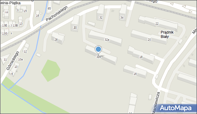 Kraków, Pachońskiego Henryka, 32b, mapa Krakowa