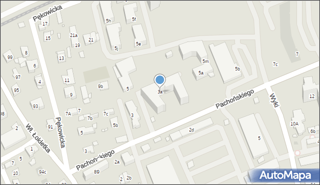 Kraków, Pachońskiego Henryka, 3a, mapa Krakowa