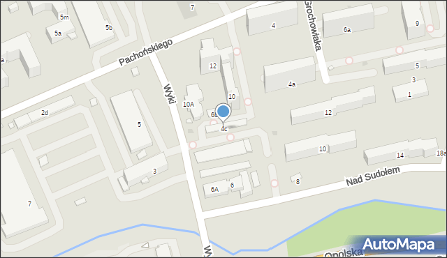 Kraków, Pachońskiego Henryka, 4c, mapa Krakowa
