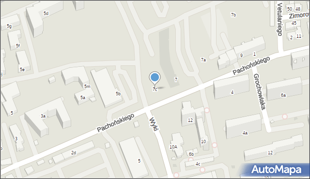 Kraków, Pachońskiego Henryka, 7c, mapa Krakowa