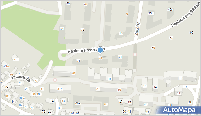 Kraków, Papierni Prądnickich, 73, mapa Krakowa