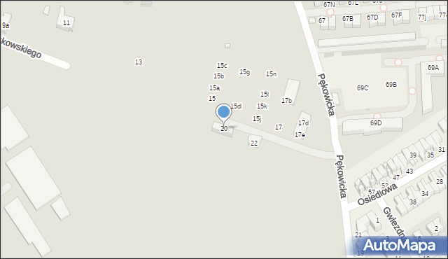 Kraków, Paszkowskiego Franciszka, gen., 20, mapa Krakowa