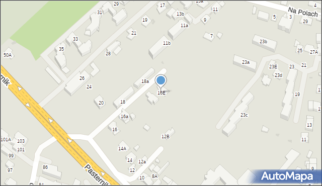 Kraków, Pasternik, 16E, mapa Krakowa