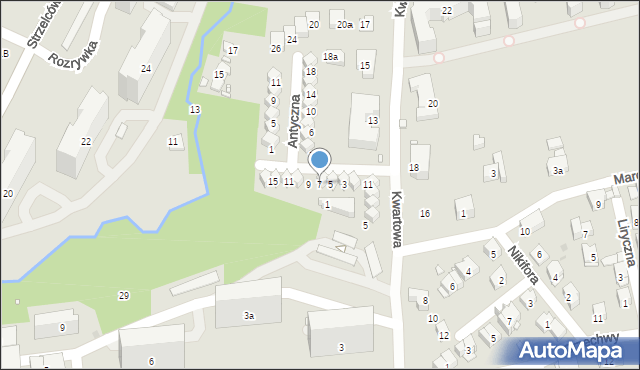 Kraków, Pana Cogito, 7, mapa Krakowa