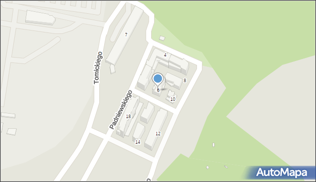 Kraków, Padniewskiego Filipa, bp., 6, mapa Krakowa