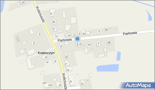 Kraśniczyn, Parkowa, 2, mapa Kraśniczyn