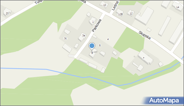 Krępa Słupska, Parkowa, 8, mapa Krępa Słupska
