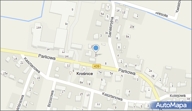 Krośnice, Parkowa, 10, mapa Krośnice