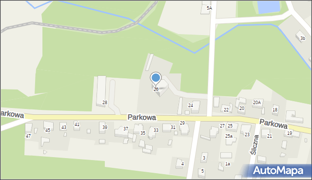 Krośnice, Parkowa, 26, mapa Krośnice