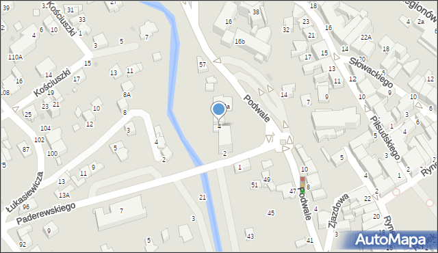 Krosno, Paderewskiego Ignacego Jana, 4, mapa Krosna