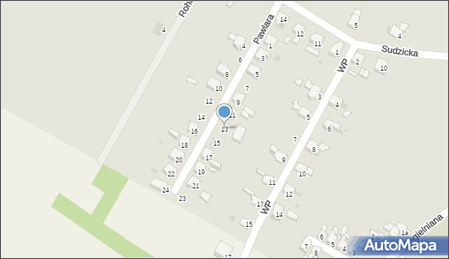 Krzanowice, Pawlara, ks., 13, mapa Krzanowice