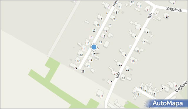 Krzanowice, Pawlara, ks., 17, mapa Krzanowice