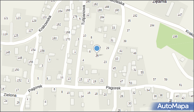 Krzeczów, Pagorek, 25, mapa Krzeczów