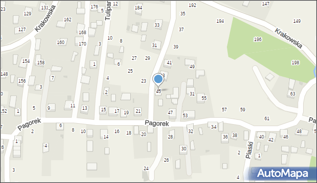 Krzeczów, Pagorek, 45, mapa Krzeczów