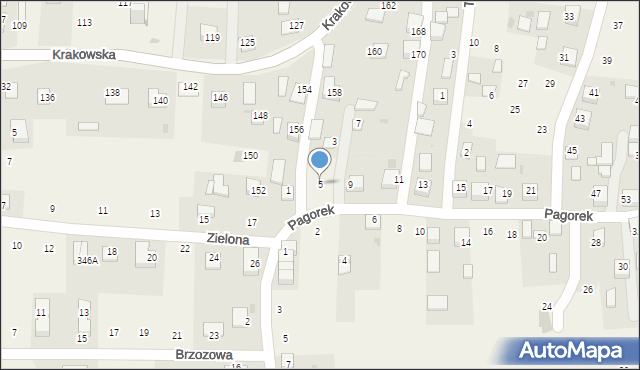 Krzeczów, Pagorek, 5, mapa Krzeczów