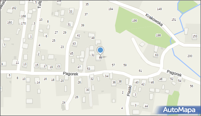 Krzeczów, Pagorek, 55, mapa Krzeczów