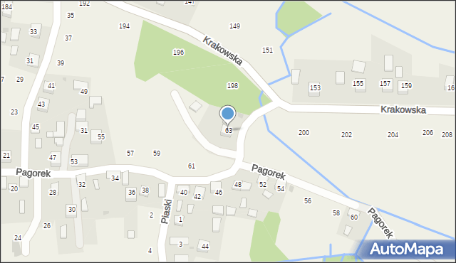 Krzeczów, Pagorek, 63, mapa Krzeczów