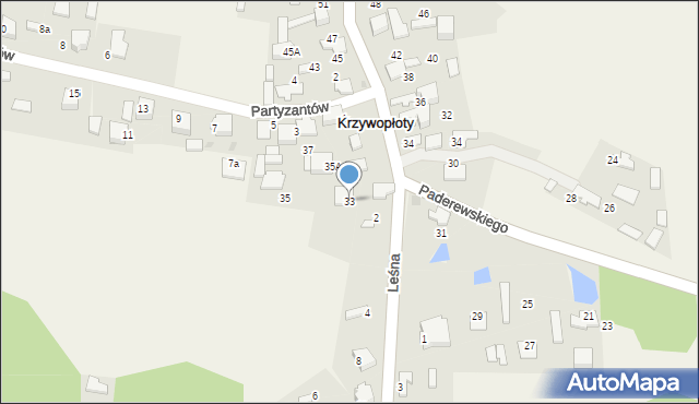 Krzywopłoty, Paderewskiego Stanisława, por., 33, mapa Krzywopłoty