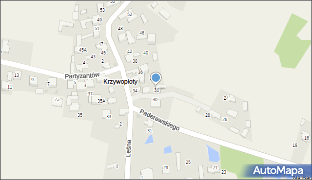 Krzywopłoty, Paderewskiego Stanisława, por., 34, mapa Krzywopłoty