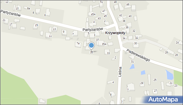 Krzywopłoty, Paderewskiego Stanisława, por., 35, mapa Krzywopłoty