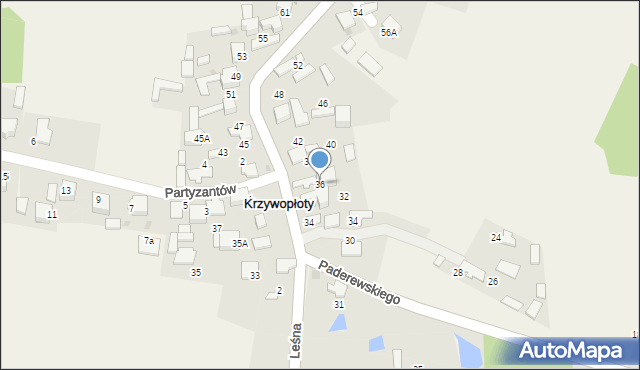 Krzywopłoty, Paderewskiego Stanisława, por., 36, mapa Krzywopłoty