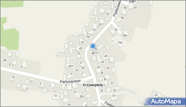 Krzywopłoty, Paderewskiego Stanisława, por., 48, mapa Krzywopłoty