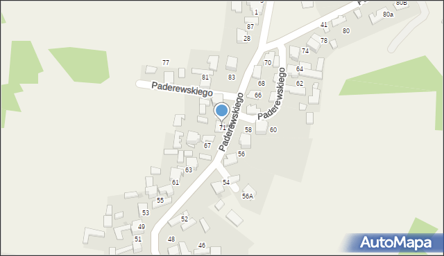 Krzywopłoty, Paderewskiego Stanisława, por., 71, mapa Krzywopłoty