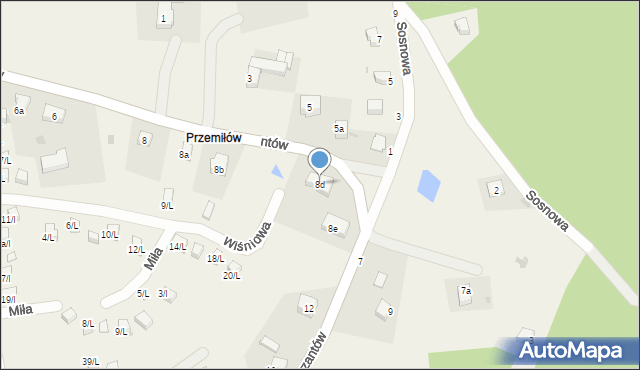 Księginice Małe, Partyzantów, 8d, mapa Księginice Małe