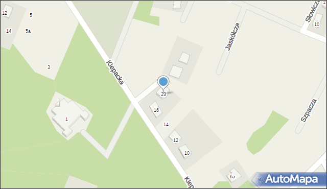 Księżyno, Pawia, 23, mapa Księżyno
