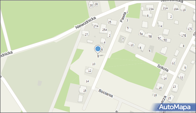 Księżyno, Pawia, 8, mapa Księżyno